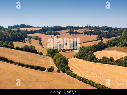 Le paysage parachiste de Bromley, dans le sud de Londres, pendant la vague de chaleur de 2022. Banque D'Images