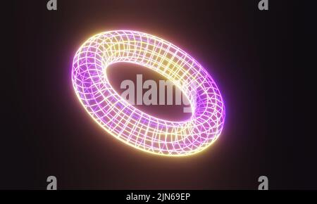 3d rendu de torus rétro-lumineux Banque D'Images