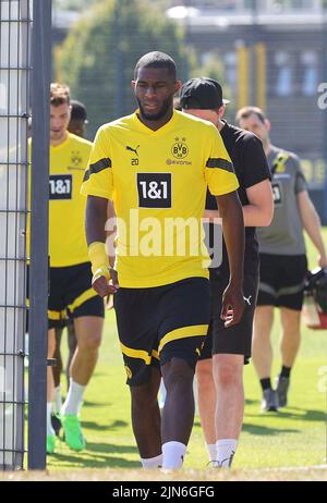 Ville de Dortmund, Allemagne. 09th août 2022. Firo : 9 août 2022, football, 1st Bundesliga, saison 2022/2023, BVB, Borussia Dortmund, formation, nouvelle signature Anthony MODESTE, crédit: dpa/Alay Live News Banque D'Images