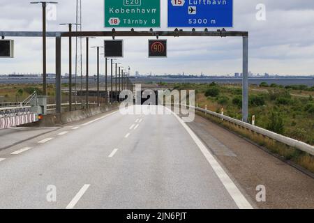 ORESUND, DANEMARK - 29 JUIN 2016 : tunnel de passage d'Oresund sur l'île de Poberholm. Banque D'Images