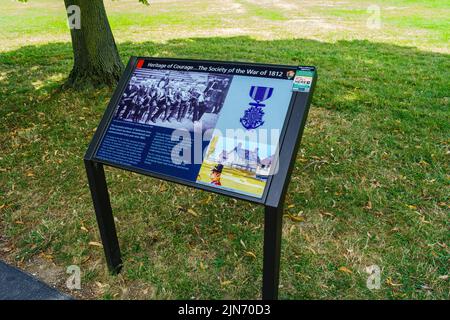 Baltimore, MD, États-Unis – 2 août 2022 : panneau d'information au monument national de fort McHenry et au sanctuaire historique de Baltimore. Banque D'Images