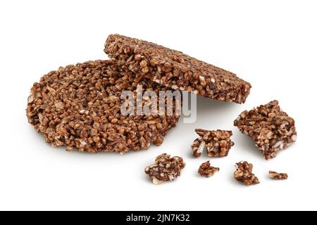 biscuits amaranth avec caroub isolés sur fond blanc. Une alimentation saine. Banque D'Images