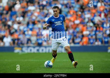 Glasgow, Royaume-Uni. 09th août 2022. Les Rangers accueillent l'Union Saint-Gilloise (USG) dans la deuxième partie de la Ligue des champions le mardi 9 août à Ibrox, leur stade d'origine - le perdant de la cravate va aller dans la scène de groupe de l'Europa League. Au premier tour, les Rangers ont perdu 2 à 0 avec des buts de Teddy Teuma et de Danta Vanzeir. Crédit : Findlay/Alay Live News Banque D'Images