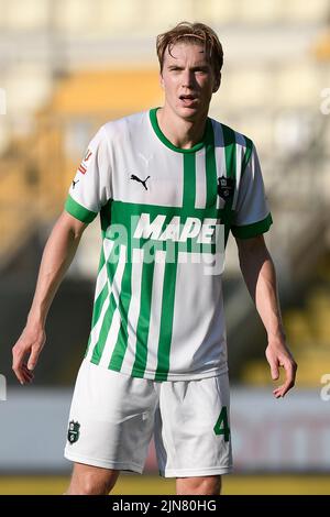 Modène, Italie. 08 août 2022. Kristian Thorstvedt de l'US Sassuolo regarde pendant le match de football de Coppa Italia entre Modène FC et US Sassuolo. Credit: Nicolò Campo/Alay Live News Banque D'Images