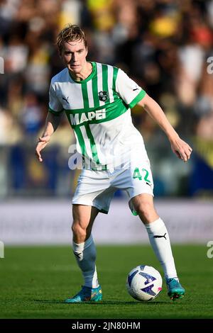 Modène, Italie. 08 août 2022. Kristian Thorstvedt de US Sassuolo en action pendant le match de football de Coppa Italia entre Modène FC et US Sassuolo. Credit: Nicolò Campo/Alay Live News Banque D'Images