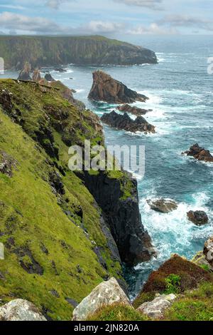 Sea Stacks, Mangersta, île de Lewis, Hébrides extérieures, Écosse Banque D'Images