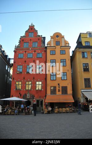 Maisons multicolores à Stockholm Banque D'Images