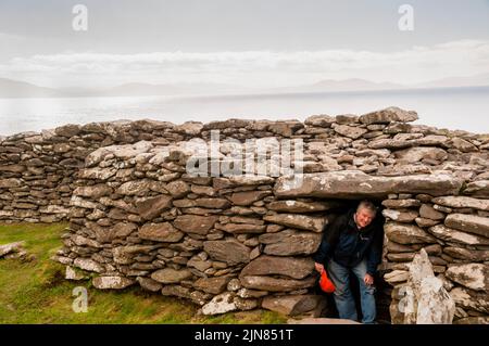 Fort de Iron Age Dunbeg sur la péninsule de Dingle en Irlande. Banque D'Images