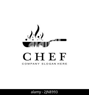 Logo du chef de restaurant symbole, chapeau d'imagination de cuisine, pour l'entreprise Illustration de Vecteur