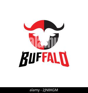 Bison Bull Buffalo logo Vector Icon, Farm Animal Vintage Retro logo design Illustration de Vecteur