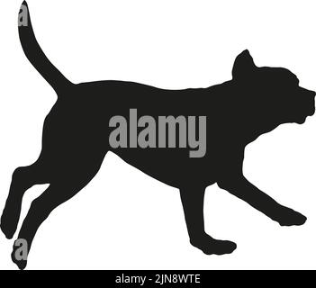 Chien de course à pied et de saut labrador Retriever. Silhouette de chien noire. Animaux de compagnie. Isolé sur un fond blanc. Illustration vectorielle. Illustration de Vecteur