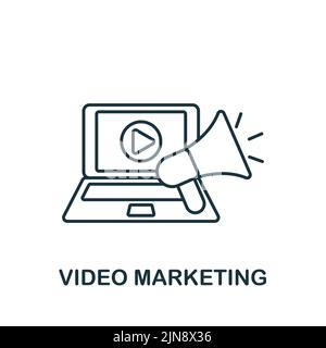 Icône Marketing vidéo. Monochrome simple Digital Marketing icône pour modèles, web design et infographies Illustration de Vecteur