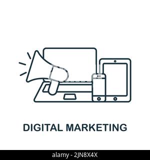 Icône Marketing numérique. Monochrome simple Digital Marketing icône pour modèles, web design et infographies Illustration de Vecteur