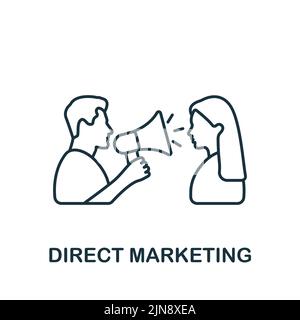 Icône Marketing direct. Monochrome simple Digital Marketing icône pour modèles, web design et infographies Illustration de Vecteur