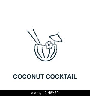 Icône cocktail de noix de coco. Icône monochrome simple Drinks pour modèles, web design et infographies Illustration de Vecteur