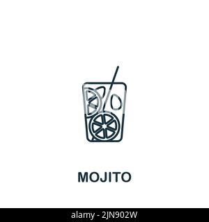 Icône Mojito. Icône monochrome simple Drinks pour modèles, web design et infographies Illustration de Vecteur
