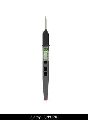 Indicateur électrique. Outils pour électricien. Réparation de matériel électronique radio et de microprocesseur. Pièces de rechange et service. Isolé sur Illustration de Vecteur