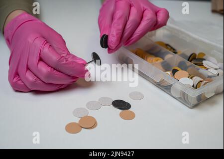 Jeu de disques jetables pour pelage des pieds. Banque D'Images