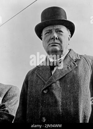 États-Unis - vers 1942 -- Sir Winston Churchill lors d'une visite aux États-Unis pendant la Seconde Guerre mondiale - photo: Geopix Banque D'Images