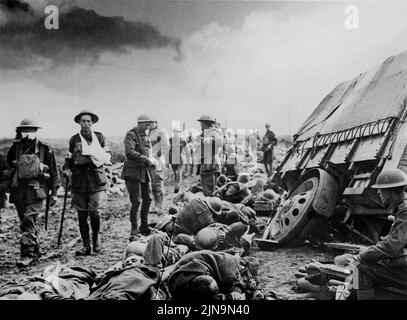 MENIN ROAD, BELGIQUE - 20 septembre 1917 - bataille de Menin Road. L'armée australienne a été blessée sur la route Menin, près de Birr Cross Road sur le front occidental i. Banque D'Images