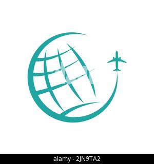 déplacement. Modèle de logo pour les voyages ou la logistique. Icône pour les sites Web et les applications. Style plat. Illustration de Vecteur