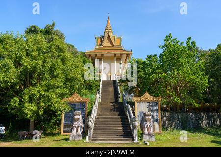 Cambodge. La station balnéaire de Kep. Province de Krong Kep. Pagode Wat Samathi Banque D'Images