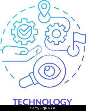Icône de concept de gradient bleu de technologie Illustration de Vecteur