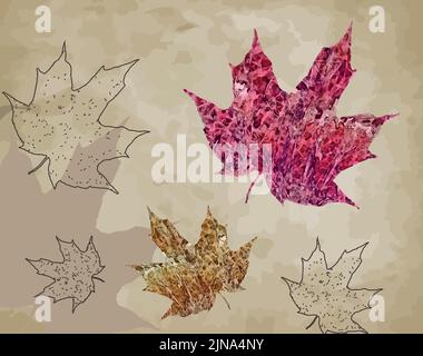Vecteur d'arrière-plan d'automne. Main - peint en aquarelle . Design abstrait Illustration de Vecteur