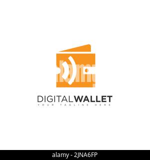 Portefeuille numérique e paiement logo design image vectorielle. Logo concept de carte de crédit, portefeuille crypto, paiement en ligne rapide. Illustration de Vecteur
