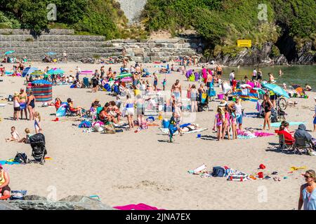 Rosscarbery, West Cork, Irlande. 10th août 2022. Cet après-midi, des milliers de touristes et de gens du coin ont frappé Warren Beach à Rosscarbery, alors que les températures ont atteint 24C avec un soleil brûlant. Met Éireann prévoit une vague de chaleur avec la température à frapper 29C ce week-end. Crédit : AG News/Alay Live News Banque D'Images