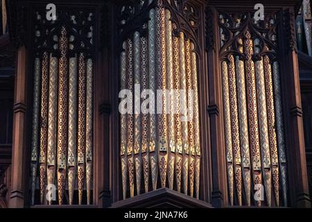 Orgue Sherborne Abbey, Dorset Banque D'Images