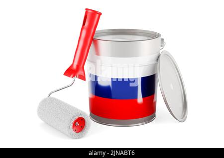 Drapeau russe sur la paintette, 3D rendu isolé sur fond blanc Banque D'Images