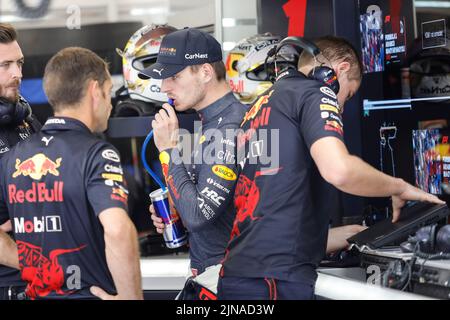 Mogyorod, Hongrie. 29 juillet 2022. Formule 1 Grand Prix de Hongrie à Hungaroring, Hongrie. Photo : Max Verstappen (NLD) de Red Bull Racing lors de la deuxième séance d'entraînement Banque D'Images