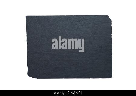 Pièce d'appartement propre feuille d'ardoise noire, en plongée des isolé sur fond blanc avec clipping path Banque D'Images