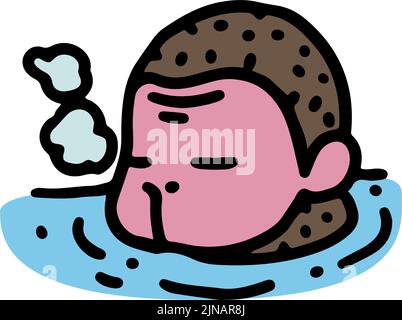 Illustration de singe japonais simple et mignonne Illustration de Vecteur