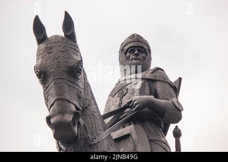 Statue de Robert le Bruce à Stirling en Écosse sur le site de la bataille de Bannockburn Banque D'Images