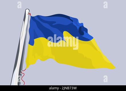 Drapeau de l'Ukraine. Agitant dans le vent. Vecteur Illustration de Vecteur