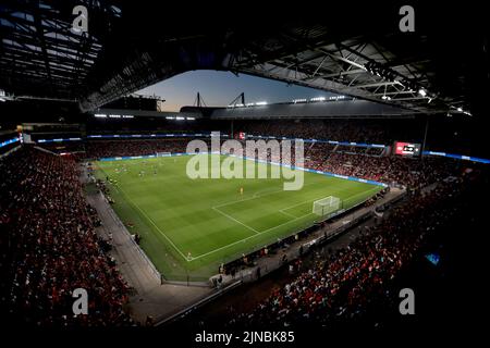 EINDHOVEN - Présentation du stade lors du troisième tour de qualification de la Ligue des champions de l'UEFA entre le PSV Eindhoven et LE STADE AS Monaco au stade Phillips sur 9 août 2022 à Eindhoven, pays-Bas. ANP | hauteur néerlandaise | JEROEN PUTMANS Banque D'Images