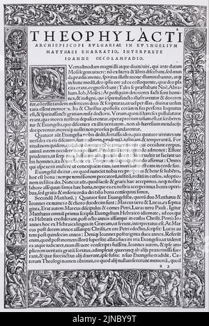 La page de texte frontière avec Bacchanal, par Hans Holbein le Jeune Banque D'Images