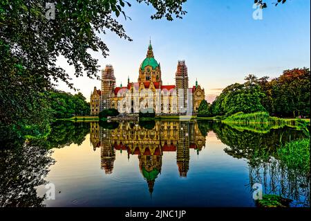 Neues Rathaus Hanovre. Allemagne. Banque D'Images