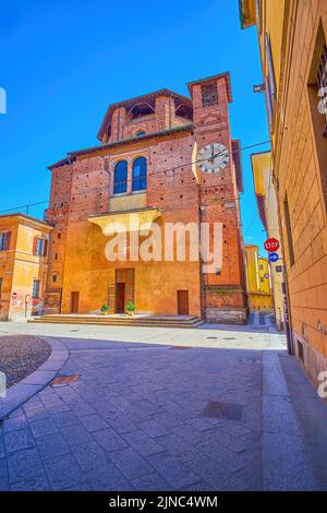 Façade de l'un des plus anciens Sanctuaires de Santa Maria di Canepova à Pavie, Italie Banque D'Images