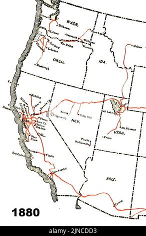 Le chemin de fer américain, sa construction, son développement, sa gestion et ses appareils (1889) (14761305365) California-1880 Banque D'Images