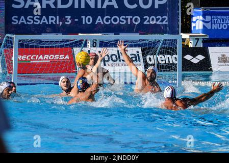Sassari, Italie. 10th août 2022. Italia - SerbiaWaterpolo coupe de Sardaigne 2022 Sassari, 10/08/2022 Foto Luigi Canu pendant la coupe de Sardaigne hommes - Italie vs Serbie, Waterpolo internationales à Sassari, Italie, 10 août 2022 Credit: Independent photo Agency/Alay Live News Banque D'Images
