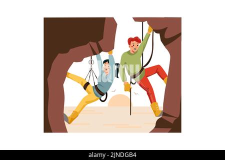 Activités de plein air Illustration concept. Illustration plate isolée sur fond blanc Illustration de Vecteur