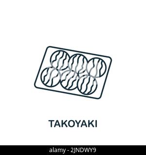 Icône takoyaki. Icône Fastfood ligne simple monochrome pour les modèles, la conception Web et les infographies Illustration de Vecteur