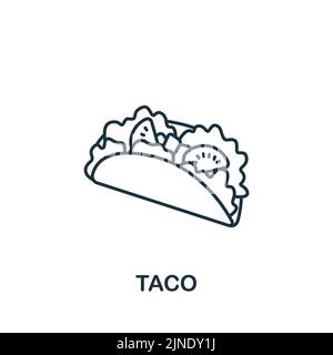 Icône Taco. Icône Fastfood ligne simple monochrome pour les modèles, la conception Web et les infographies Illustration de Vecteur