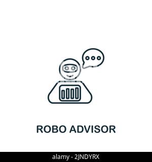 Icône de conseiller ROBO. Monochrome simple Fintech icône de l'industrie pour les modèles, la conception Web et les infographies Illustration de Vecteur