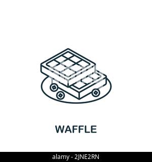 Icône Waffle. Icône Fastfood ligne simple monochrome pour les modèles, la conception Web et les infographies Illustration de Vecteur