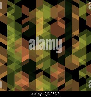 Illustration décorative abstraite d'un motif en mosaïque en forme de grille hexagonale et triangulaire avec fond géométrique multicolore pour les papiers peints Banque D'Images