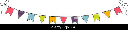 Dessin continu de la guirlande. Illustration vectorielle Illustration de Vecteur